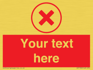 Custom red background, red cross in circle sign